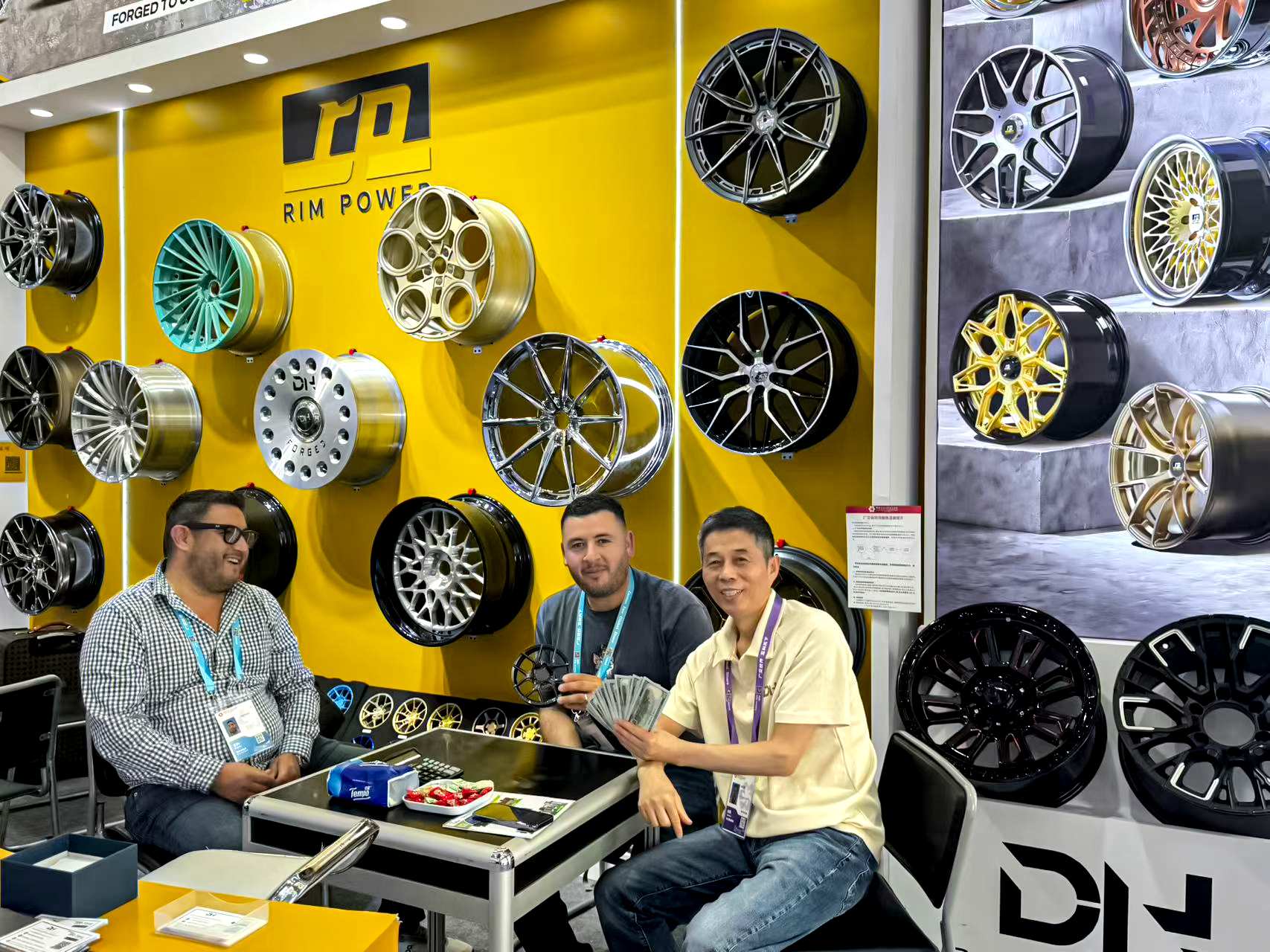 Visitors at the RimPower custom forged wheel display