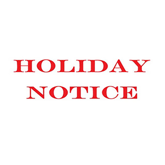 Holiday Notice For International Worker's Day